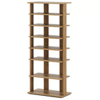 Costway Scarpiera a 7 livelli a doppia fila, organizer verticale in legno brevettato