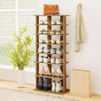 Costway Scarpiera a 7 livelli a doppia fila, organizer verticale in legno brevettato