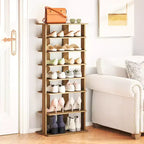 Costway Scarpiera a 7 livelli a doppia fila, organizer verticale in legno brevettato
