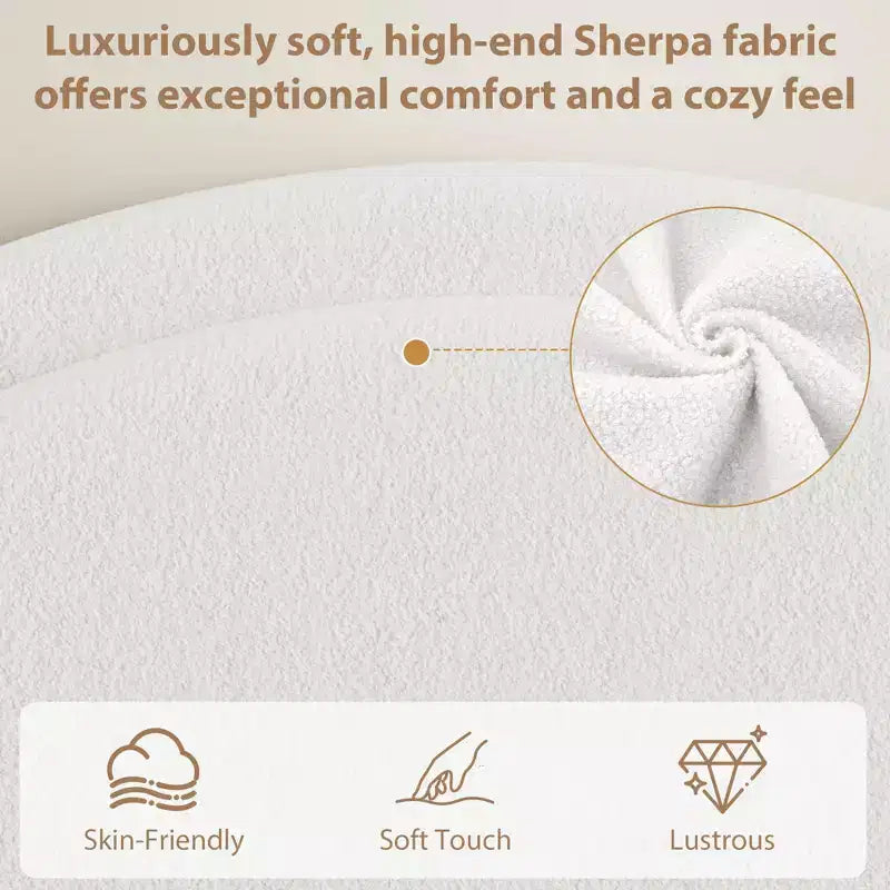 Struttura letto con cassetti contenitore, letto a piattaforma imbottito in boucle con testiera rotonda, resistente e silenzioso, non necessita di box spring