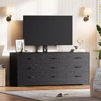 Wood TV Stand with Mount, TV Stand Mount with LED Lights Entertainment Center for 32/45/55/60/65/70/80/85 Inch TVs, Height Adjustable Media Console