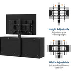 Mobile TV in Legno con Supporto, Mobile Porta TV con Luci LED Centro di Intrattenimento per TV da 32/45/55/60/65/70/80/85 Pollici, Consolle Multimediale Regolabile in Altezza