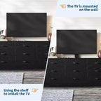 Mobile TV in Legno con Supporto, Mobile Porta TV con Luci LED Centro di Intrattenimento per TV da 32/45/55/60/65/70/80/85 Pollici, Consolle Multimediale Regolabile in Altezza