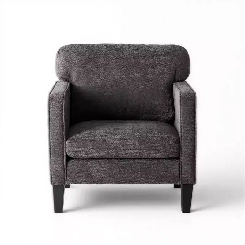 Okak Poltrona da lettura moderna e confortevole in ciniglia con braccioli e schienale, Poltrona lounge per soggiorno, camera da letto
