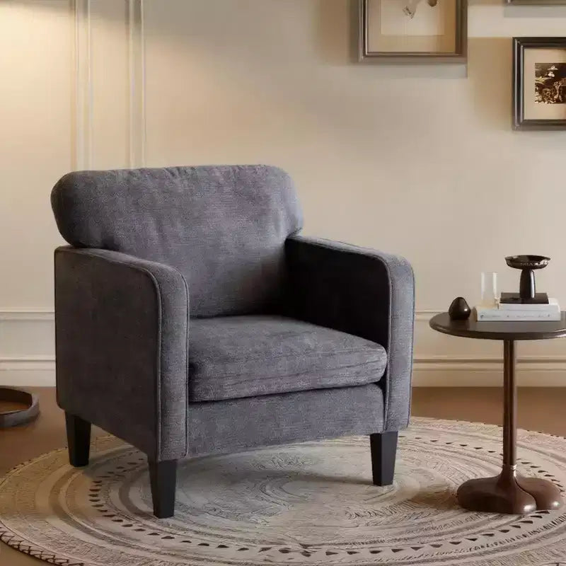 Okak Modern Comfy Chenille Upholstered Reading Chair with Armrest & Backrest,Lounge Armchair Accent Chairs for Living Room,Bedroom
