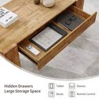 Tavolino da caffè rettangolare 48 Farmhouse con grande cassetto portaoggetti, tavolino centrale in legno spesso per soggiorno, appartamento o ufficio