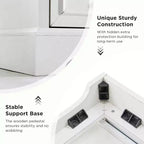 Comodino Modern Farmhouse con 3 ampi cassetti, tavolino rustico da 63 cm in legno retrò per soggiorno e camera da letto, bianco