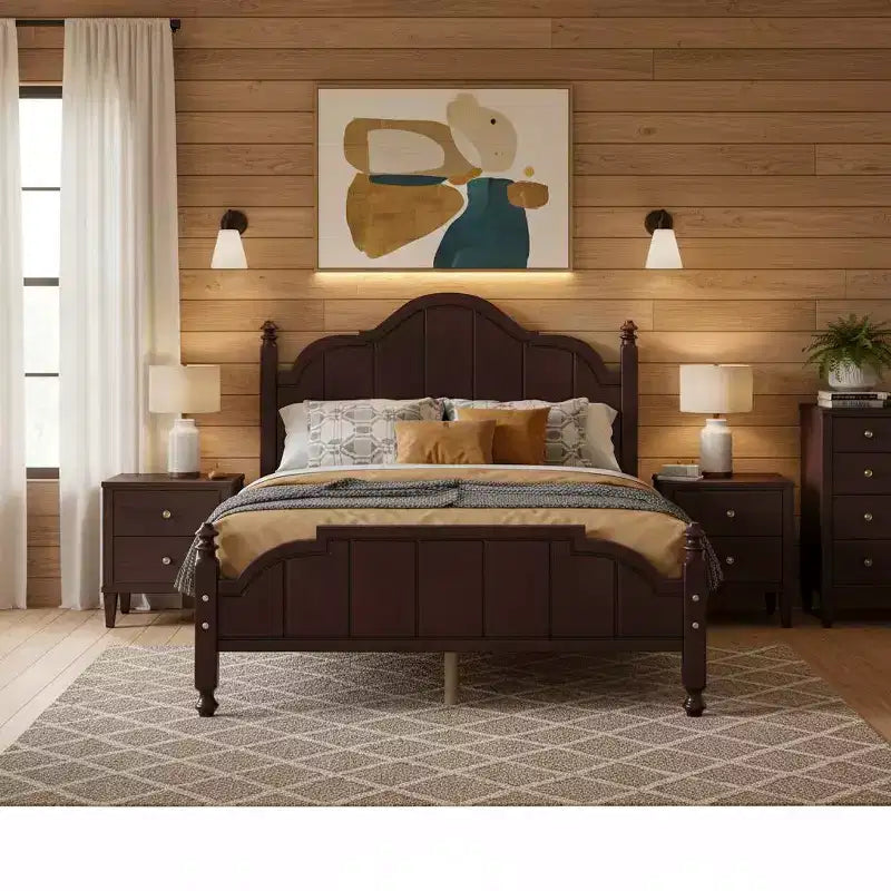 Struttura Letto in Legno Polibi con Testiera ad Arco