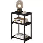 This Three-layer Side Table with Storage Racks is Suitable for Living Rooms, Bedrooms, etc. It can be Easily Assembled without Tools.