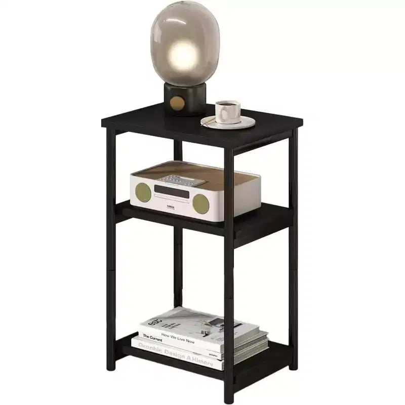 This Three-layer Side Table with Storage Racks is Suitable for Living Rooms, Bedrooms, etc. It can be Easily Assembled without Tools.