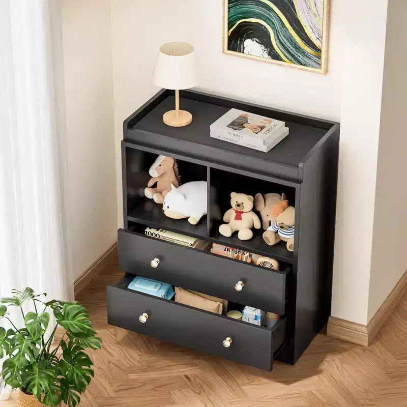 Modern Baby Changing Table Dresser with Removable Tray C Solid Wood Nursery Storage with 3 Large Drawers for Organized Infant Care