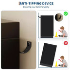 Armadio con cassetti - Armadio con 4 cassetti e asta appendiabiti da 110 cm, mobile contenitore basso per vestiti appesi e doppie ante
