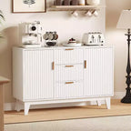 Credenza da Buffet con Ante e 3 Cassetti, Mobile Contenitore da Cucina Stile Farmhouse e Tavolo Consolle da Caffè per Sala da Pranzo