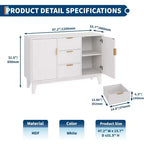 Credenza da Buffet con Ante e 3 Cassetti, Mobile Contenitore da Cucina Stile Farmhouse e Tavolo Consolle da Caffè per Sala da Pranzo