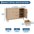 Credenza da Buffet con Ante e 3 Cassetti, Mobile Contenitore da Cucina Stile Farmhouse e Tavolo Consolle da Caffè per Sala da Pranzo