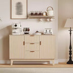 Sideboard Buffet Cabinet with Storage & 2 Doors and 3 Drawers, Farmhouse Kitchen Storage Cabinet & Coffee Bar Console Table for Dining Room