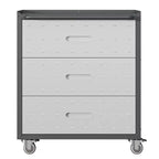 VIYET 35 Armadio in Acciaio Resistente con Ruote - Ruote Bloccabili e Corrimano Superiore, Organizzatore Mobile per Attrezzi per Garage/Casa/Ufficio/Magazzino