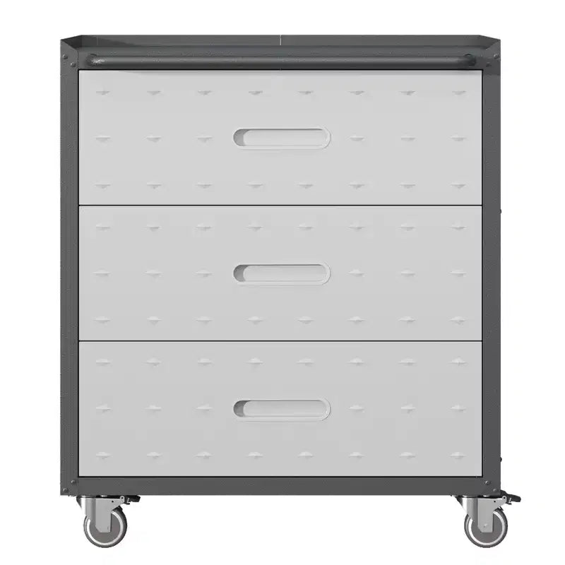 VIYET 35 Armadio in Acciaio Resistente con Ruote - Ruote Bloccabili e Corrimano Superiore, Organizzatore Mobile per Attrezzi per Garage/Casa/Ufficio/Magazzino