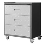VIYET 35 Armadio in Acciaio Resistente con Ruote - Ruote Bloccabili e Corrimano Superiore, Organizzatore Mobile per Attrezzi per Garage/Casa/Ufficio/Magazzino