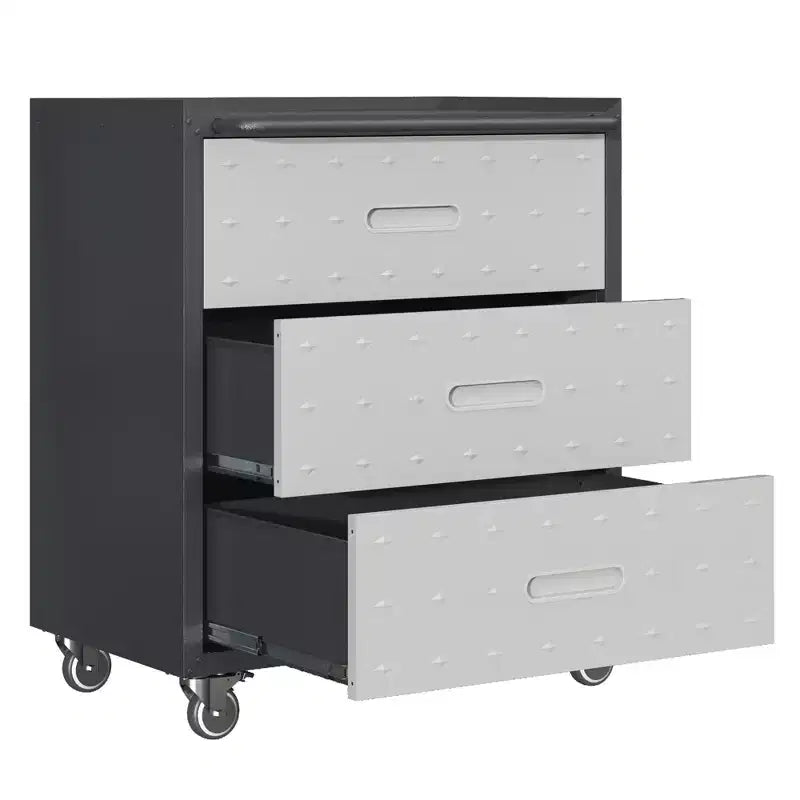 VIYET 35 Armadio in Acciaio Resistente con Ruote - Ruote Bloccabili e Corrimano Superiore, Organizzatore Mobile per Attrezzi per Garage/Casa/Ufficio/Magazzino