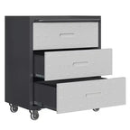 VIYET 35 Armadio in Acciaio Resistente con Ruote - Ruote Bloccabili e Corrimano Superiore, Organizzatore Mobile per Attrezzi per Garage/Casa/Ufficio/Magazzino