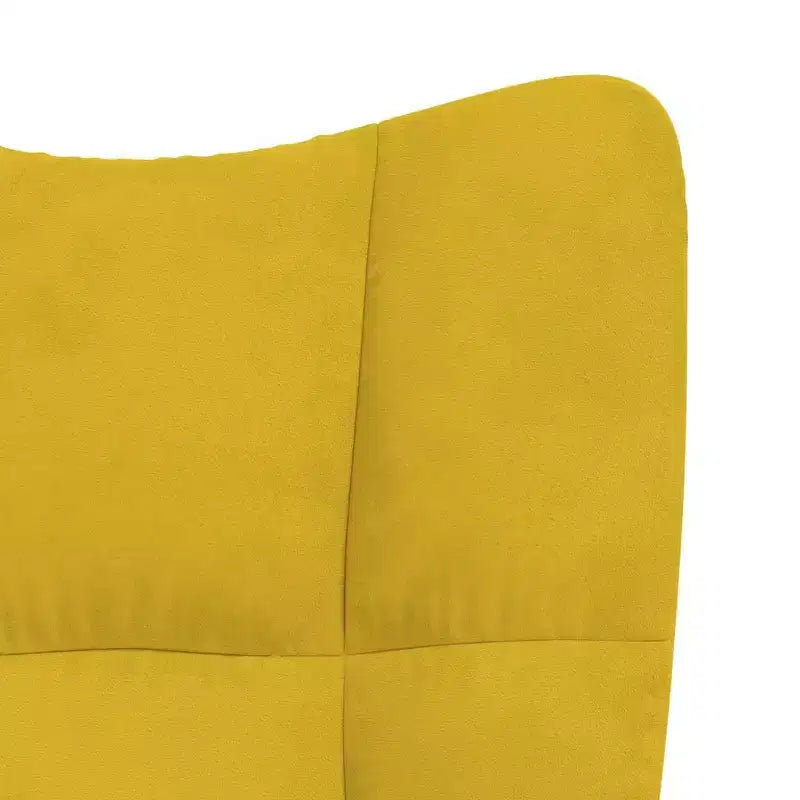 vidaXL Sedia a Dondolo Poltrona da Salotto Imbottita Velluto - Giallo Senape Senza Poggiapiedi