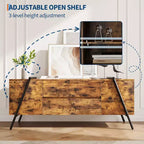 Mobile TV Acekool da 55 pollici, mobiletto porta-TV con ripiano regolabile, 2 cassetti, gambe in metallo per soggiorno