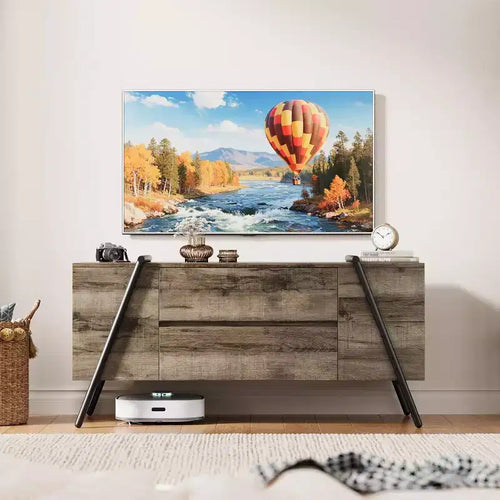 Acekool 55 Inch TV Stand, Entertainment Center with Adjustable Shelf, 2 Drawers, Metal Legs for Living Room