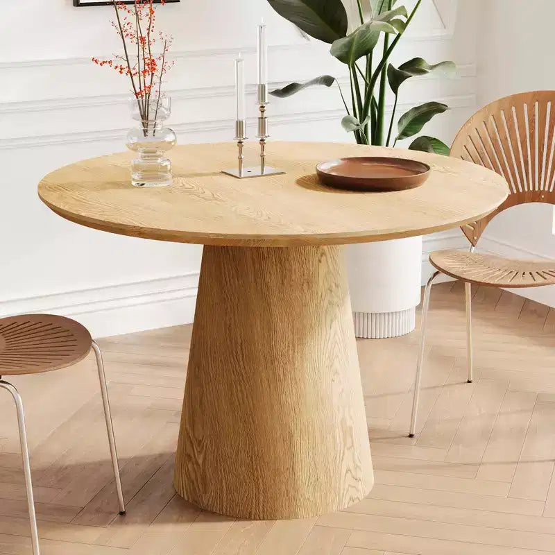 MAYEERTY 43 inch Circular Dining Table, Modern Minimalist Round Table,MDF Grain Dining Table for Living Room Wood