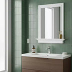Teamson Home Stratford Removable Wall Mirror with Storage Shelf, White