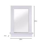 Specchio da parete rimovibile Stratford Teamson Home con ripiano portaoggetti, bianco