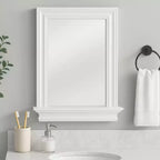 Specchio da parete rimovibile Stratford Teamson Home con ripiano portaoggetti, bianco