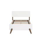 Struttura letto singola in legno massello stile moderno di metà secolo Max & Lily