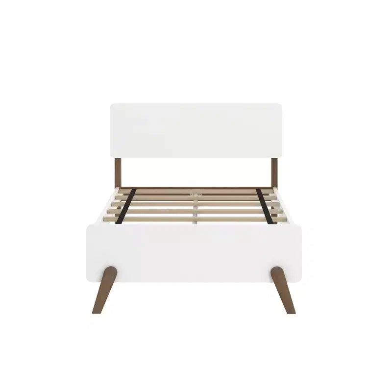 Struttura letto singola in legno massello stile moderno di metà secolo Max & Lily