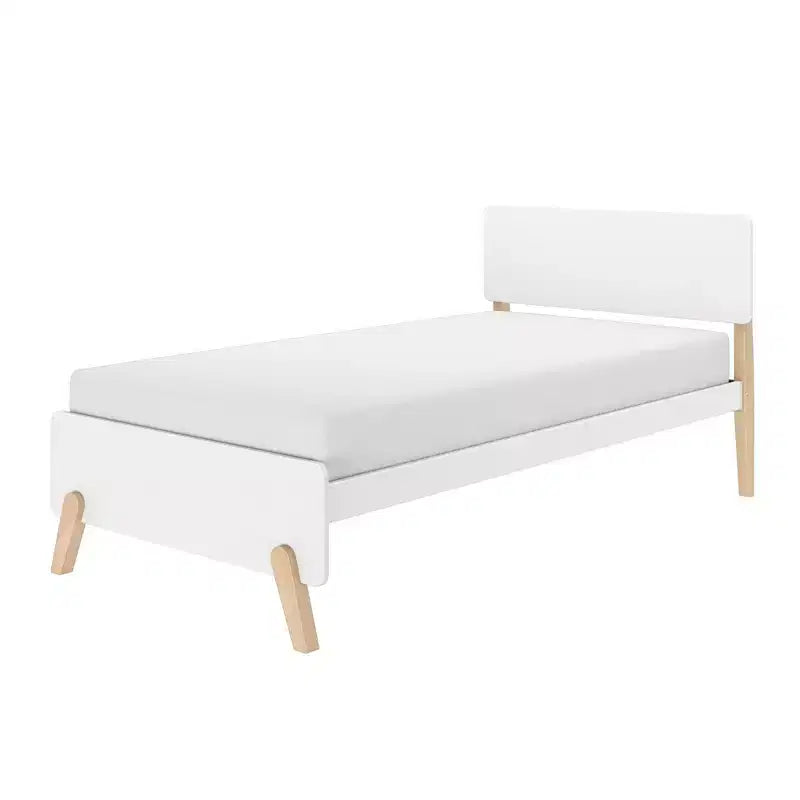 Struttura letto singola in legno massello stile moderno di metà secolo Max & Lily