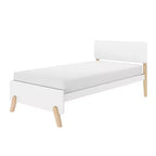 Struttura letto singola in legno massello stile moderno di metà secolo Max & Lily