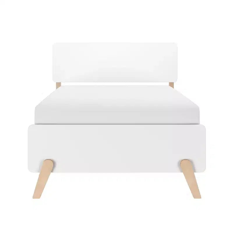 Struttura letto singola in legno massello stile moderno di metà secolo Max & Lily