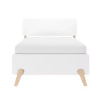 Struttura letto singola in legno massello stile moderno di metà secolo Max & Lily