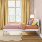 Struttura letto singola in legno massello stile moderno di metà secolo Max & Lily