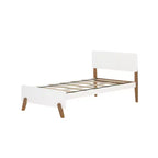 Struttura letto singola in legno massello stile moderno di metà secolo Max & Lily