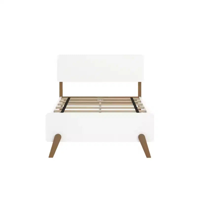 Struttura letto singola in legno massello stile moderno di metà secolo Max & Lily
