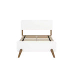 Struttura letto singola in legno massello stile moderno di metà secolo Max & Lily