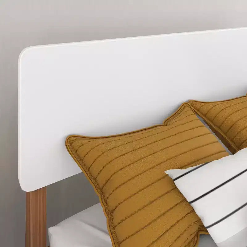 Struttura letto singola in legno massello stile moderno di metà secolo Max & Lily