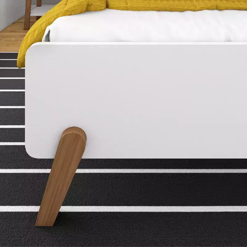 Struttura letto singola in legno massello stile moderno di metà secolo Max & Lily