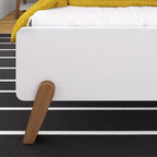 Struttura letto singola in legno massello stile moderno di metà secolo Max & Lily