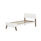 Struttura letto singola in legno massello stile moderno di metà secolo Max & Lily